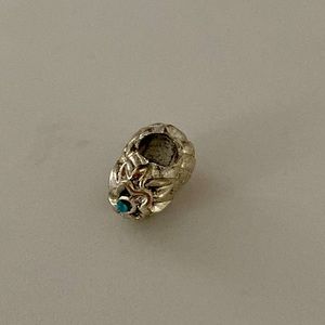 Pandora pineapple charm 925 silver genuine blue stone